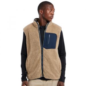 Veste sans manches Protest Prthyams Bodywarmer - polaire teddy &agrave; poils longs - bamboobeige - XL - Homme