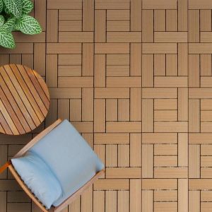 Caillebotis Embo&icirc;table Lot de 11 pi&egrave;ces Classic Teck = 1 m&sup2;