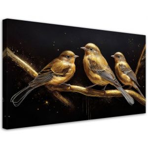 impression sur toile composition classique Oiseaux Animaux Or format d&eacute;coratif universel 80x40 cm