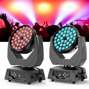 UKing 2PCS Lumi&egrave;re de Sc&egrave;ne - 36*18W 4 en 1 Lyre LED RGBW ZOOM BEAM DMX 16CH &Eacute;cran Couleur LCD Jeux de Lumi&egrave;re DJ Pour Concert
