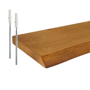 &Eacute;tag&egrave;re murale Relaxdays bord naturel H x L x P : 3 x 70 x 22 cm &eacute;tag&egrave;re flottante rustique bois massif pin brun