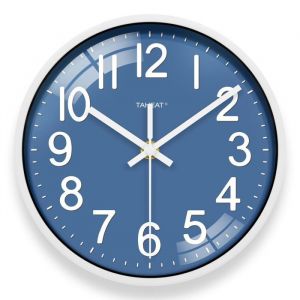 Horloge murale bleue 20 cm petite quartz silencieuse d&eacute;corative moderne id&eacute;ale maison et bureau