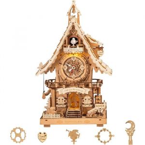 ROKR Puzzle 3D Bois Coucou Horloge Maquette &agrave; Construire Design Enchanteur
