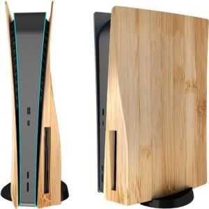 Couvertures pour PS5 Faceplates Disc Edition Console Housse de Protection Coque de Remplacement - Grain de bois
