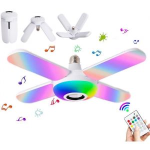 Plafonnier LED - AMPOULE - &Eacute;tanche IP65 - T&eacute;l&eacute;commande Bluetooth - Haut-parleur - Changement de couleur