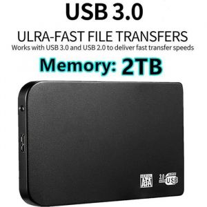 Disque dur externe portable - ONEVER - 2 To - USB 3.0 - 7200 tr/min - 25 pouces
