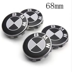 4 Logo BMW Noir et blanc 68mm Centre De Roue Cache Moyeu Jante embl&egrave;me jantes insigne