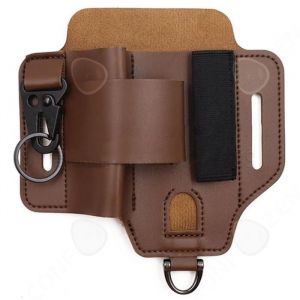 C Sac banane 162x17cm &eacute;tui &agrave; outils sac de rangement multifonction pour &eacute;tui &agrave; outils incassable cuir r&eacute;sistant polyvalent marron