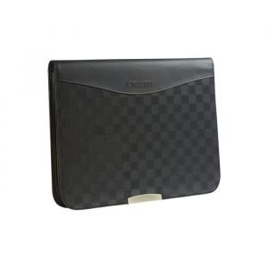 Conf&eacute;rencier A4 Zipp&eacute; Avec Calculatrice - Collection Damiers - Noir - Cristo