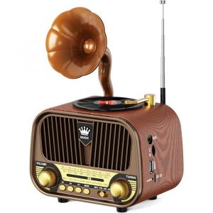 J-190 Poste Radio Vintage Retro AM/FM/SW Radio Portable Rechargeable avec 1800mAh Bluetooth 6.0 et Haut-Parleur 5W Fonctions USB