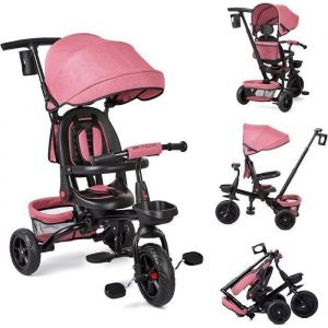 Tricycle Bébé Évolutif 6 en 1Tricycle Enfant pour 10 Mois à 5 Ans Jusquà 25 kg avec Siège Réversible Pare Soleil et PédaleROSE
