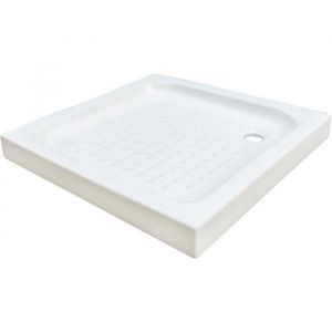 Receveur de douche ONDEE CERA 90x90x10cm - Picots Antid&eacute;rapants - Gr&egrave;s &eacute;maill&eacute; - Blanc