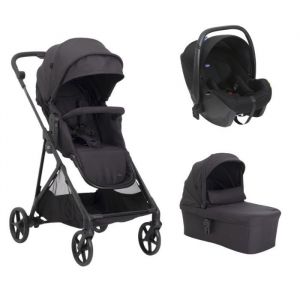 CHICCO - Poussette Trio Seety2 + Si&egrave;ge Auto Kory + Nacelle Seety Ebony