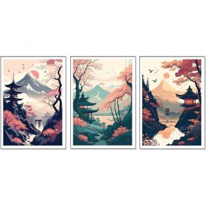 Lot de 3 tableaux d&eacute;coratifs muraux pour d&eacute;coration de salon modernes chambres &agrave; coucher chambre orientale50x70cm sans cadre