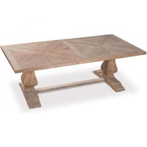 Table en pin de style monast&egrave;re &agrave; chevrons CASSANDRE