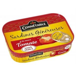CONNETABLE - Sardines Généreuses À La Tomate 140G - Lot De 4