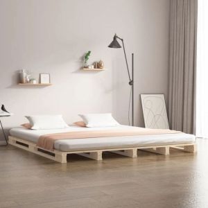 SALE 2025Lit 2 personnes pour adulte/ Lit de palette 180x200 cm - bois de pin massif très grand26.88 Kg 8158