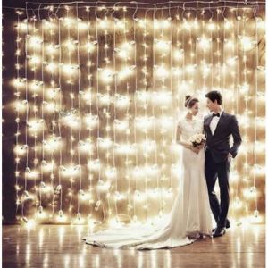 Guirlande lumineuse Rideau de lumi&egrave;re 300 LED Lumi&egrave;res mariage Christmas Festival rideau cordes F&eacute;e Led pour mariage f&ecirc;te Led blanc