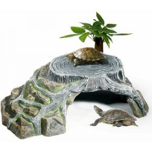Tortue Sanctuaire Terrarium Grotte Terrestre Reptile Rampe Plate-Forme Sanctuaire D&eacute;coration Humidification Grotte Roche