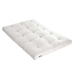 Matelas futon &eacute;cru en coton 140x190 - Ecru - Garantie 5 ans - Terre de Nuit