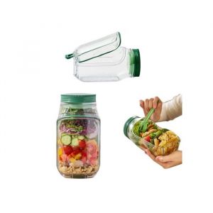 Pot &agrave; salade avec compartiment &agrave; vinaigrette int&eacute;gr&eacute; r&eacute;cipient &eacute;tanche &agrave; ouverture lat&eacute;rale pour des d&eacute;jeuners frais &agrave; emporterd
