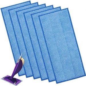 6PCS Lingettes Reutilisable pour Swiffer WetJet Wood Lingette Recharges Bleu pour Swiffer Parquet WetJet Balai Spray