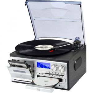 Platine vinyle 9-en-1 - CACTOSE - T408 - Bluetooth - Haut-parleurs int&eacute;gr&eacute;s - Enregistreur num&eacute;rique