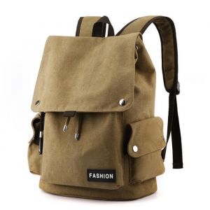 Sac à Dos en Toile Vintage Sac Dépaule Multifunctional Homme Femme Grande Capacité Pour Travail Voyage Shopping - Marron
