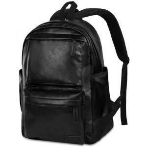 Sac &agrave; dos en cuir PU pour homme - Noir - Taille 29cm x 15cm x 43cm - 20-30 L