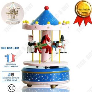 Bo&icirc;te &agrave; musique TD&reg; Bleu Bo&icirc;te &agrave; musique carrousel en bois Ornement de bureau