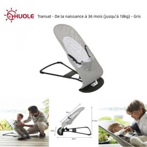 Transat évolutif HUOLE - De la naissance à 36 mois - Gris 80 x 40 x 515 cm