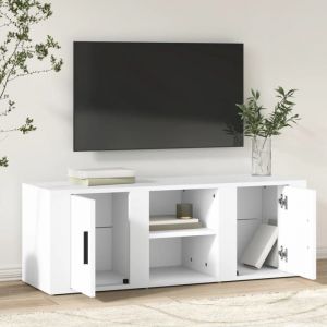 Meuble TV - Banc TV - Table TV - Blanc - 100x315x35 cm - Bois dingénierie T505