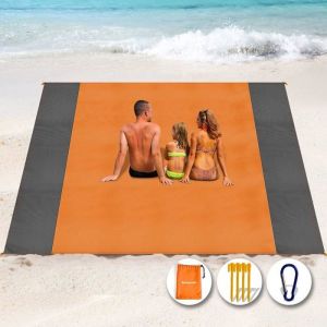 Tapis de Plage 200x210cm Anti SableCouverture de Plage Large Imperm&eacute;able Compact Natte de Plage pour PlageCampingPicnic Voyage
