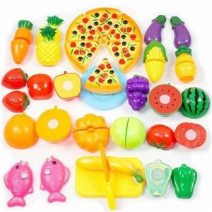 Set de 24pcs jouet de cuisine pour enfants Maison Jouet Set Pizza fruit l&eacute;gume