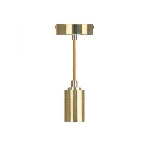 Kit Suspension E27 Laiton 15m - C&acirc;ble Textile et Cache Douille M&eacute;tal - Gamme El&eacute;gance Luxe