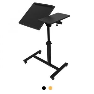 Table de Lit pour Ordinateur - MENGDA - Noir - Hauteur Réglable - Surface Inclinable - Roulettes