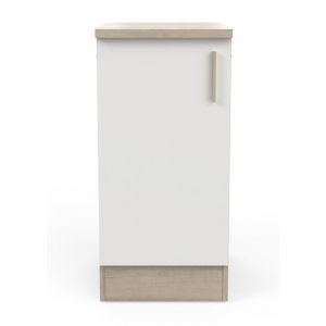 Meuble étagère meuble bas de cuisine coloris chêne kronberg blanc  - Longueur 40 x Hauteur 85 x Profondeur 60 cm