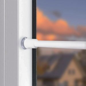 Tringles &agrave; rideaux &agrave; pince - FEBEST - Sans per&ccedil;age - Ventouses et vis - 45-60 cm - Blanc - Acier de haute qualit&eacute;