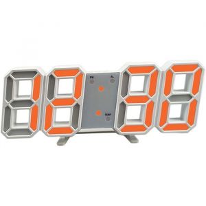 Horloge numérique - LED - Orange - Intensité variable - Rectangulaire - Moderne