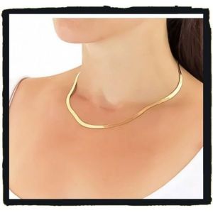 Collier - Bijouxia - Maille Miroir - Plaqué or 18 carats - 45 cm - 4 mm