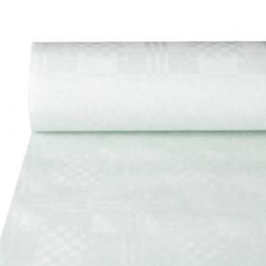 Nappe rouleau - Blanc - 25 m x 1 m - Synthétique - Lavable - Uni