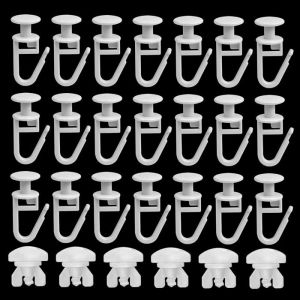 100 Glisseurs pour Rail &agrave; Rideaux  avec 6 StopperVerrouillable Accroche Convient pour Rail de 11 mm de Large (Blanc)