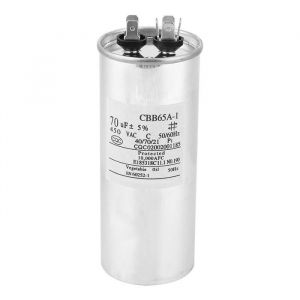 Condensateur CBB65 70UF 450V Coque en aluminium Condensateur de démarrage de compresseur de climatisation 125x50mm