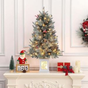 Sapin de Noël artificiel lumineux fibre optique multicolore - LUNSY - sapin fibre optique 90 cm 78 LED 8 modes Sapin de noel