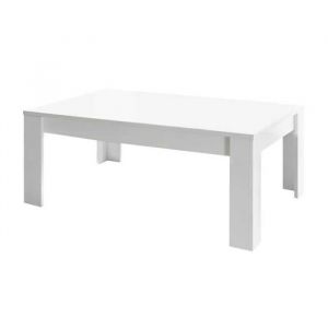 WEISS - Table Basse Rectangulaire Blanc Laqu&eacute; Brillant