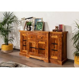Buffet - Bois massif dacacia laqué (Miel) - Style colonial - OXFORD 0902