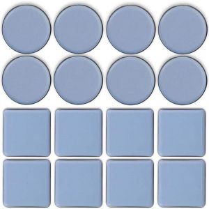 16 pc Patins en T&eacute;flon Adh&eacute;sifs Patin Glisseur pour Meubles Patins Autocollants en T&eacute;flon Patins de Meubles Ronds pour Chaises