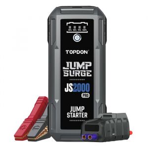 TOPDON JS2000 Pro Booster de Batterie Voiture 2000Amp 16000mAh Jump Starter pour Les Autos jusquà 8L Diesel et 6L