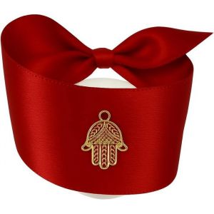 30 Rubans Rouges Henné Bracelet Mariage Oriental Main de Fatma Doré Porte Bonheur Tissu Satin Rouge