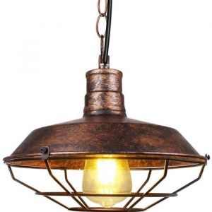 UNI Lot de 2 Lustre Suspension - Vintage Industriel - Lampe Suspension - Rouille